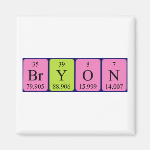Bryon periodic table name magnet