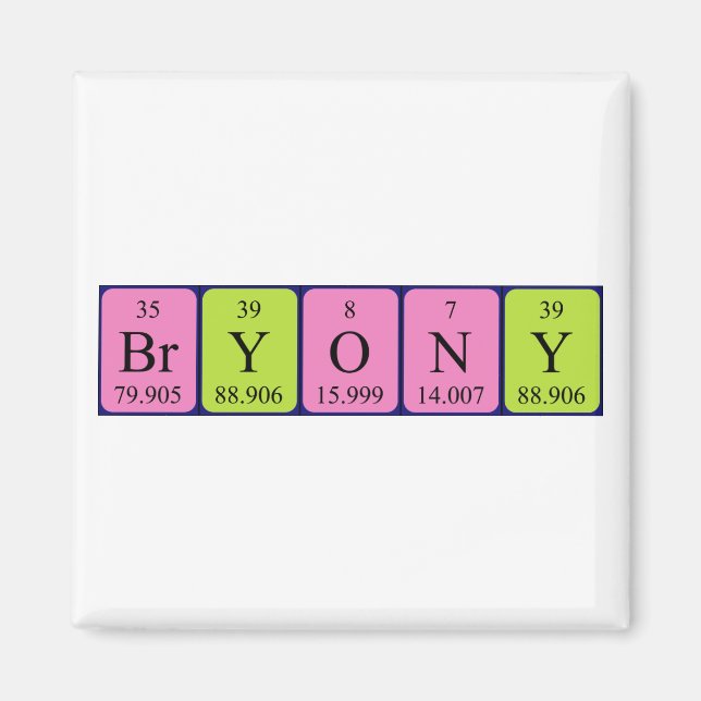 Bryony periodic table name magnet (Front)