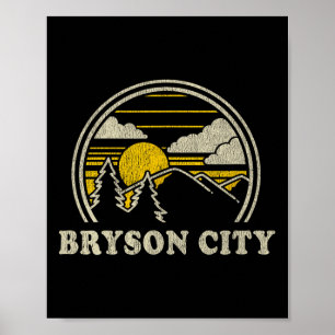 Bryson City North Carolina Nc T Shirt Vintage Hiki Poster