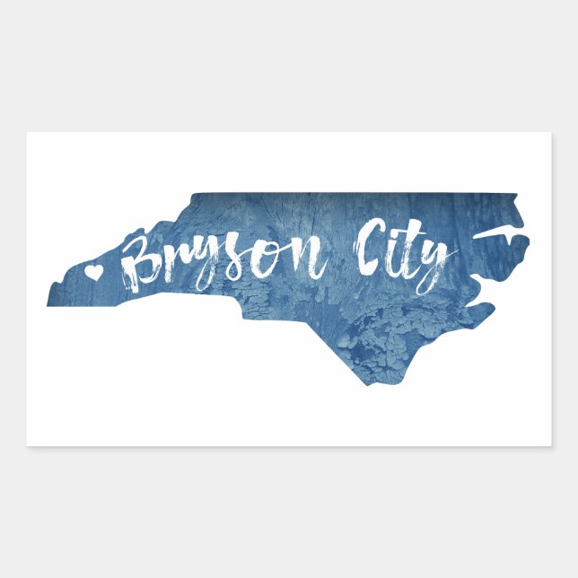 Bryson City North Carolina Wood Grain Sticker (Front)