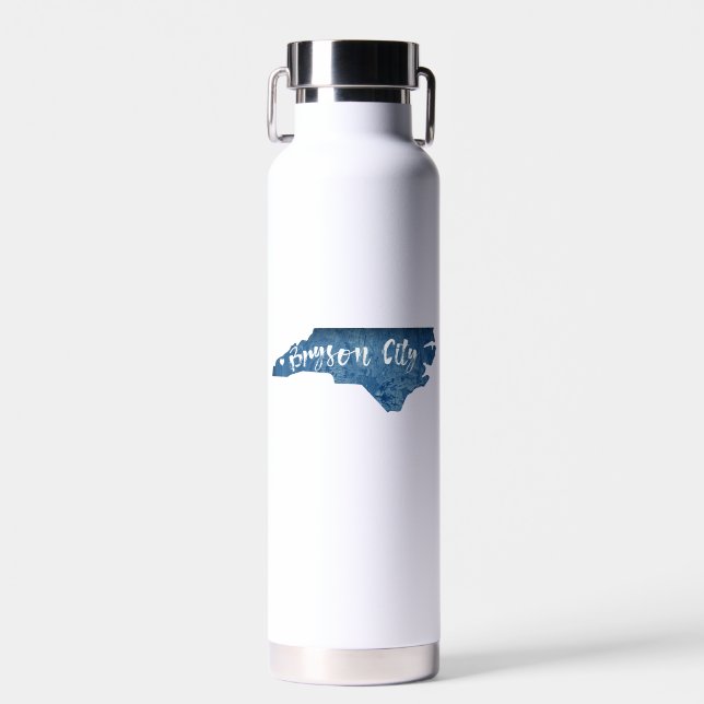 Bryson City North Carolina Wood Grain Water Bottle (Front)
