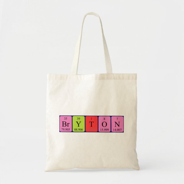 Bryton periodic table name tote bag (Front)