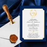 BS - Bachelor of Science Degree College Graduation<br><div class="desc">This graduation announcement for a BS (Bachelor of Science) graduate in any major can be utilized as an announcement and / or a party invitation through the "customization" option. The crisp white background against the blue and the gold foil makes this design really pop. Design by Holiday Hearts Designs (rights...</div>