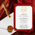 BS - Bachelor of Science Degree College Graduation<br><div class="desc">This graduation announcement for a BS (Bachelor of Science) graduate in any major can be utilized as an announcement and / or a party invitation through the "customization" option. The crisp white background against the dark red and the gold foil makes this design really pop. Design by Holiday Hearts Designs...</div>
