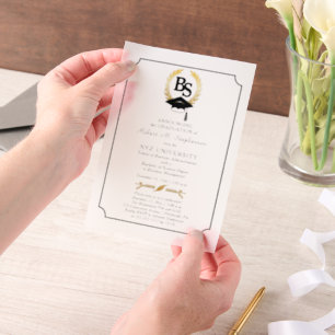 BS - Bachelor of Science Degree College Graduation Vellum Invitations