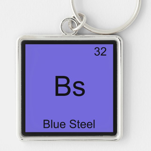 Bs - Blue Steel Funny Chemistry Element Symbol Tee Keychain (Front)