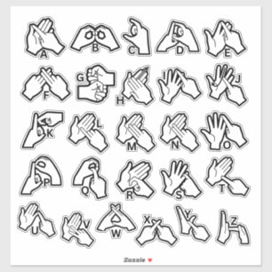 BSL/Auslan Alphabet Sticker – Visual Learning Aid