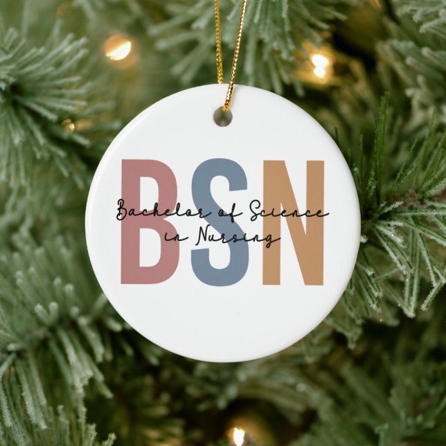 BSN Bachelor of Science in Nursing Graduation Ceramic Ornament (Tree)