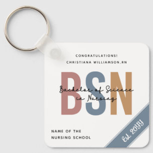 BSN Bachelor of Science in Nursing RN Graduation Keychain
