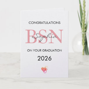 BSN Graduation Personalized Name Class of 2026 Card
