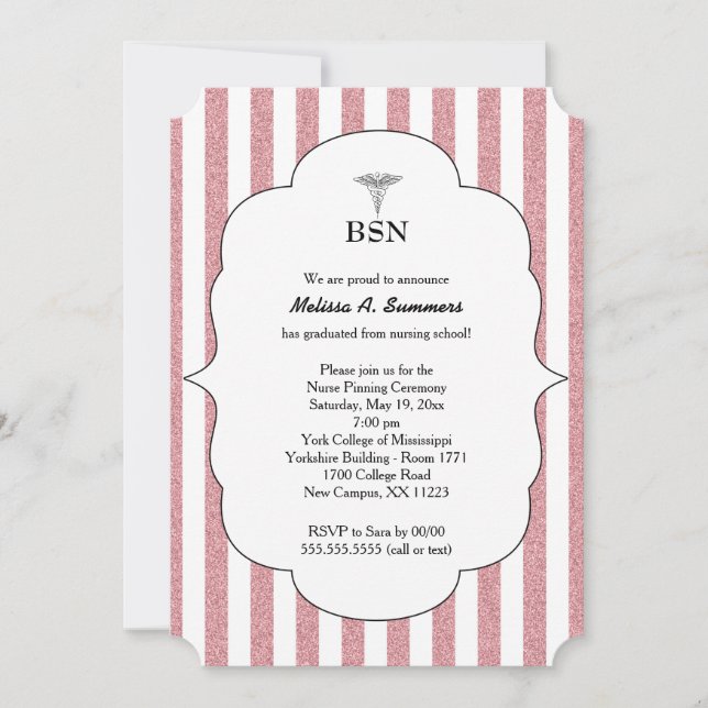BSN Infirmière diplômée invitations parties scinti (Devant)