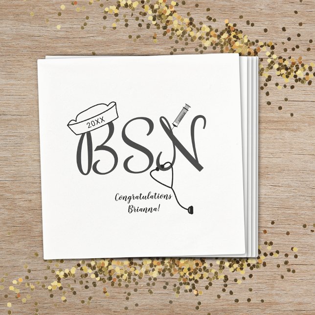 BSN nurse graduation dinner party decor Napkin (Creator Uploaded)