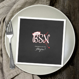 BSN nurse graduation party decor, red chalkboard Napkin