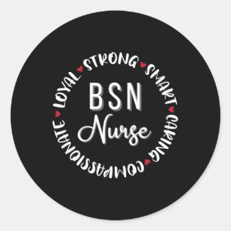 Bsn Nurse Nurses Nursing Graduation Medical Love Classic Round Sticker