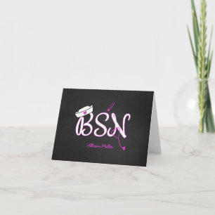 BSN personalized thank you cards, nurse graduation Card
