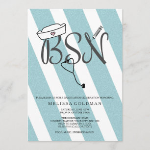 BSN RN infirmière invitations de graduation partie