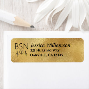 BSN RN Nurse Graduation Party Black Gold Address
