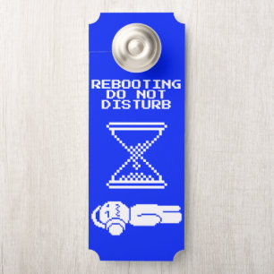 BSOD Blue Retro Pixel Do Not Disturb Door Hanger