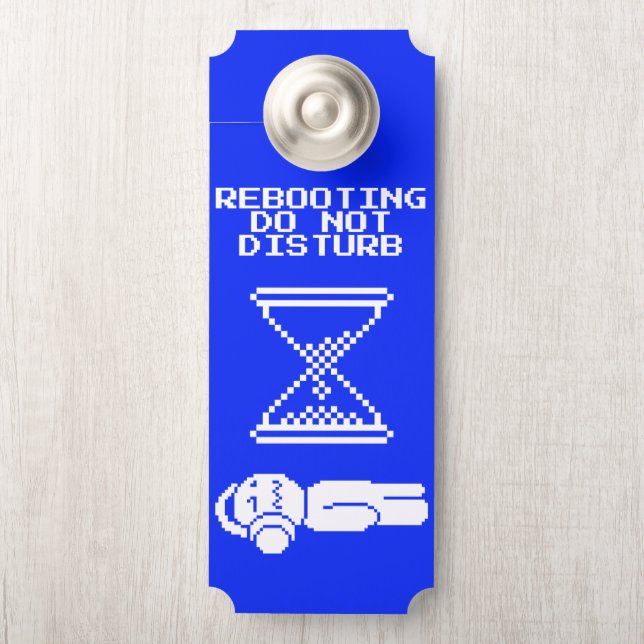 BSOD Blue Retro Pixel Do Not Disturb Door Hanger (On Knob)