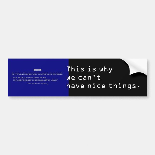 BSOD Bumper Sticker (Front)
