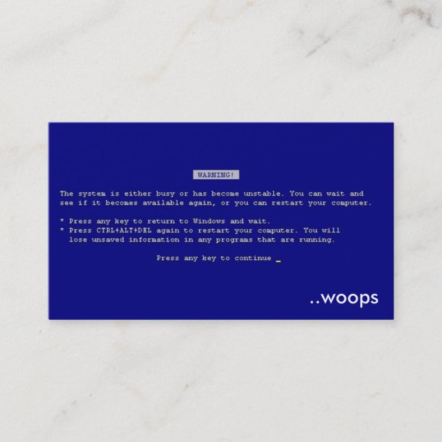 bsod Business Card (Front)