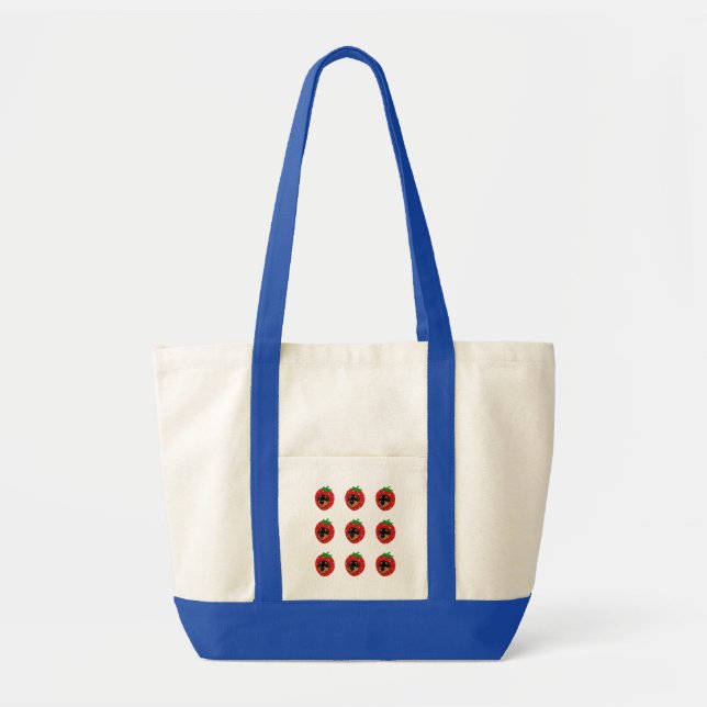 BT2MPS strawvberry min pin canvas tote (Front)