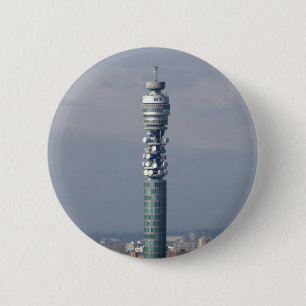 BT Tower, London, England. 2 Inch Round Button