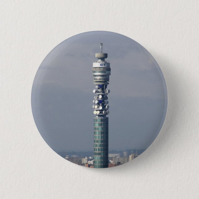 BT Tower, London, England. 2 Inch Round Button (Front)