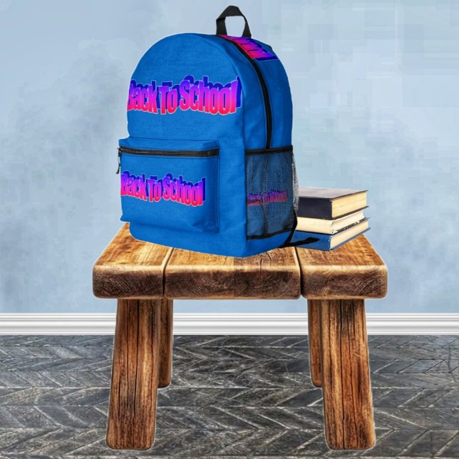 BTS-Red-Blue Printed Backpack (The vibrant colors of the BTS Red-Blue design, makes this backpack, really stand out!)