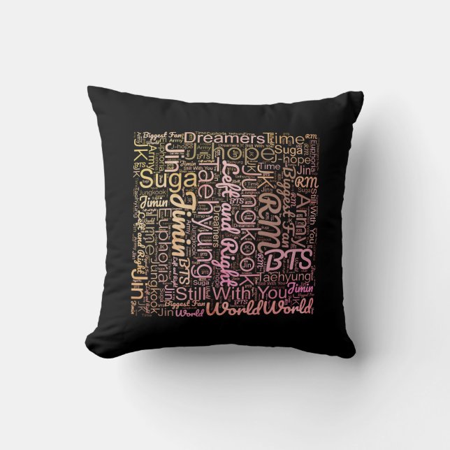 BTS wordcloud pillow (Front)