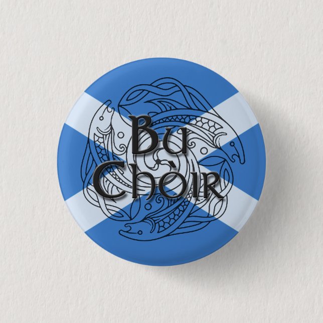 Bu Choir Saltire 1 Inch Round Button (Front)
