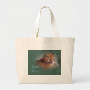 Bubba the Orange Tabby Tomcat Large Tote Bag