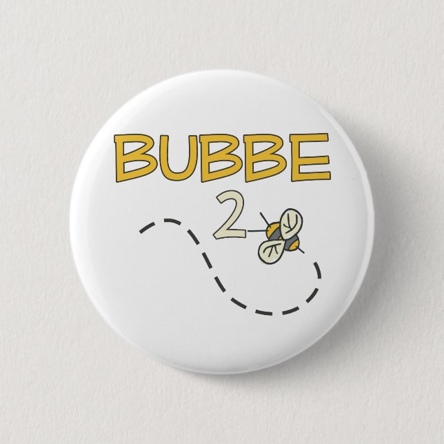 Bubbe 2 Bee 2 Inch Round Button (Front)