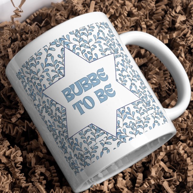 "Bubbe to Be" Funny New Grandma Pregnancy Reveal  Coffee Mug (Celebrate the joy of becoming a Bubbe with this charming Jewish 'Bubbe to Be' coffee mug!)