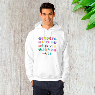 Bubble Alphabet Letters Kids Typography Hoodie