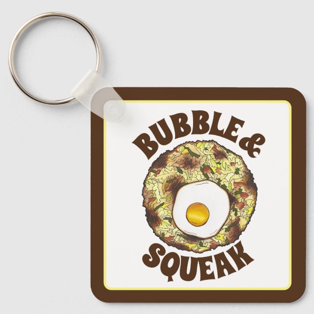 Bubble and Squeak Brunch UK British Food Cuisine Keychain (Front)