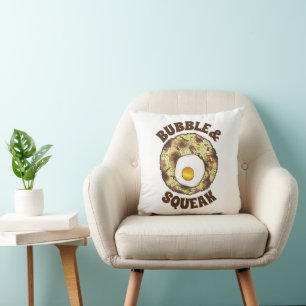 Bubble and Squeak Brunch UK British Food Cuisine Throw Pillow