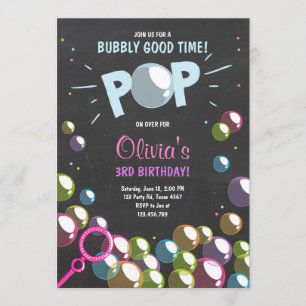 Bubble Anniversaire Invitation Fête POP Anniversai
