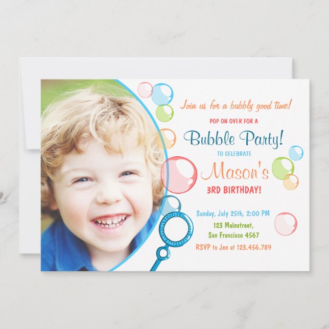 Bubble Anniversaire Invitation POP Anniversaire Ga (Devant)