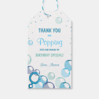 Bubble anniversaire merci faveur étiquette cadeau 