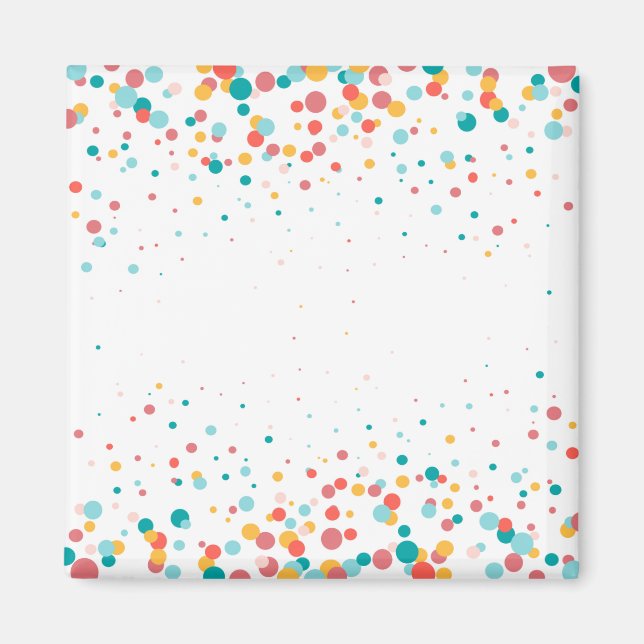 Bubble background turquoise, reddish-orange magnet (Front)
