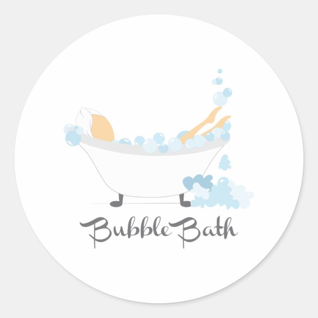 Bubble Bath Classic Round Sticker (Front)