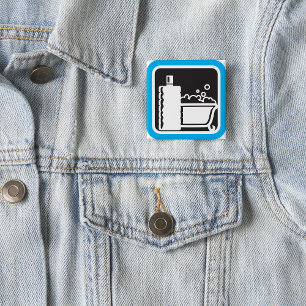 Bubble Bath Icon Relaxing Bathroom Spa 2 Inch Square Button