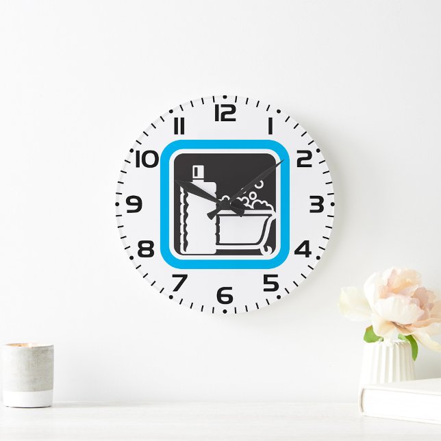 Bubble Bath Icon Relaxing Bathroom Spa Large Clock (Creator Uploaded)
