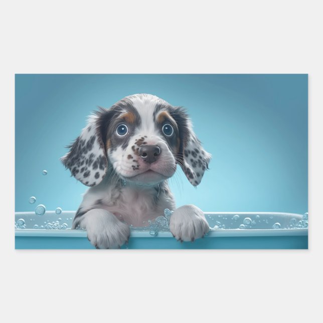 Bubble Bath Tub Pup Sticker (Front)