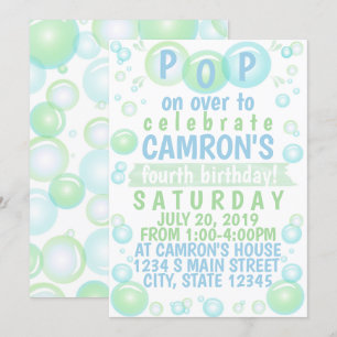 Bubble Birthday Invitation