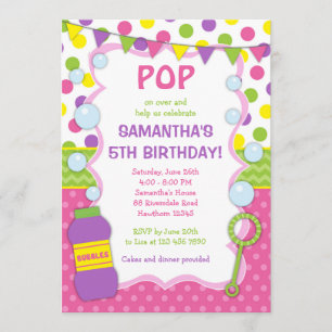Bubble Birthday Invitation / Bubble Invite