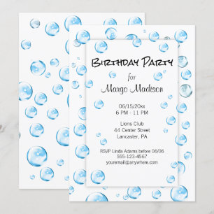 Bubble Birthday Party Invitation