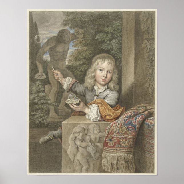 Bubble-Blowing Boy Poster (Front)