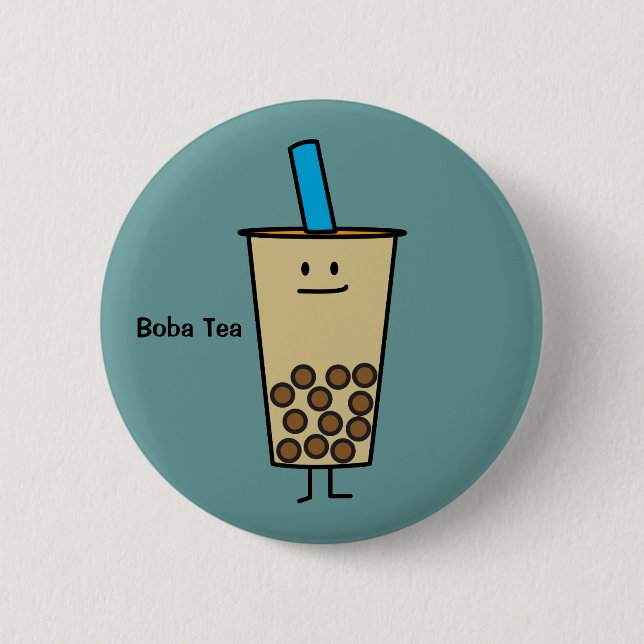 Bubble Boba Pearl Milk Tea Tapioca balls 2 Inch Round Button (Front)